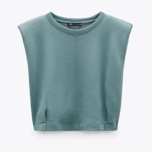 ZARA Shoulder pad sleeveless sweatshirt